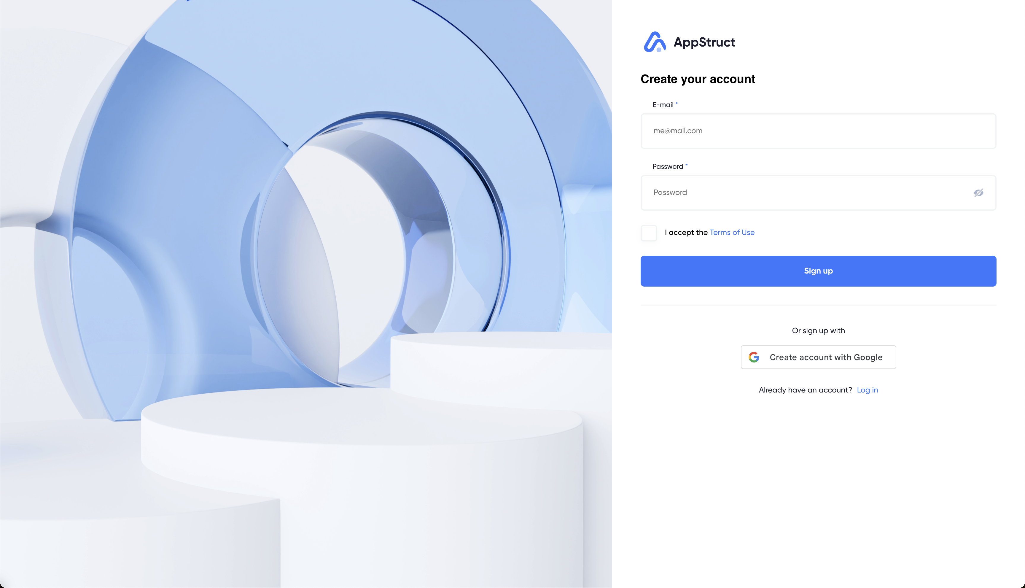 Sign Up with Email And Google